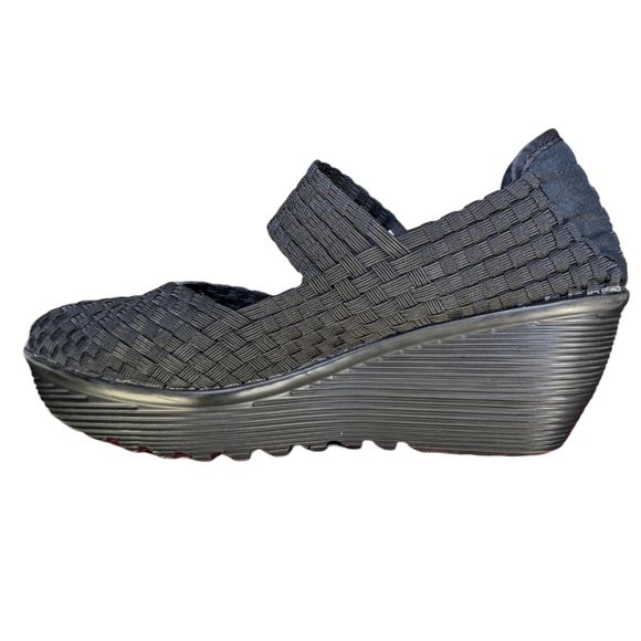 Bernie Mev. Woven Black Lulia Slip On Memory Foam Comfort Wedge 41 EU 8 US - Picture 6 of 8